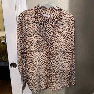 Cheetah button up blouse